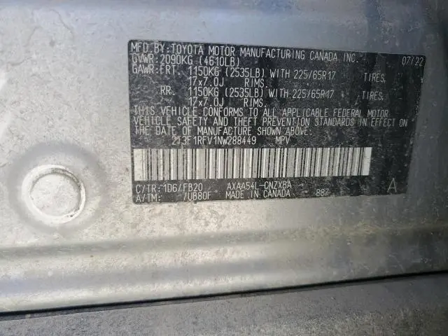 2022 TOYOTA RAV4 LE