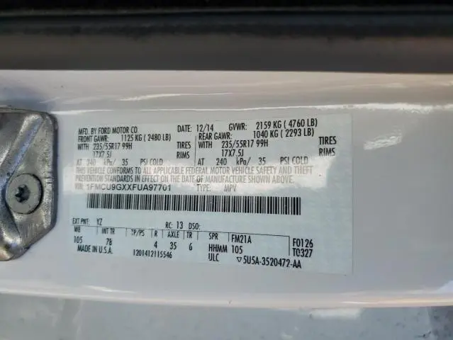 2015 FORD ESCAPE SE  