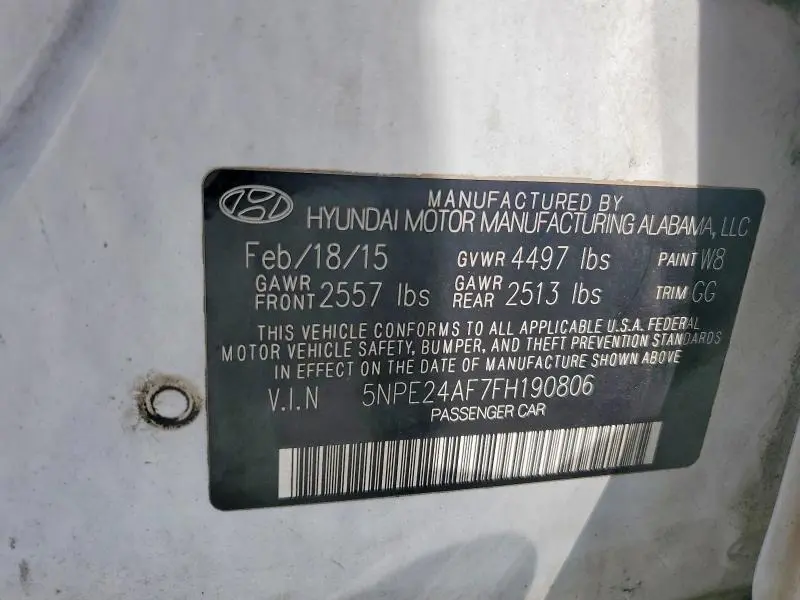 2015 HYUNDAI SONATA SE  