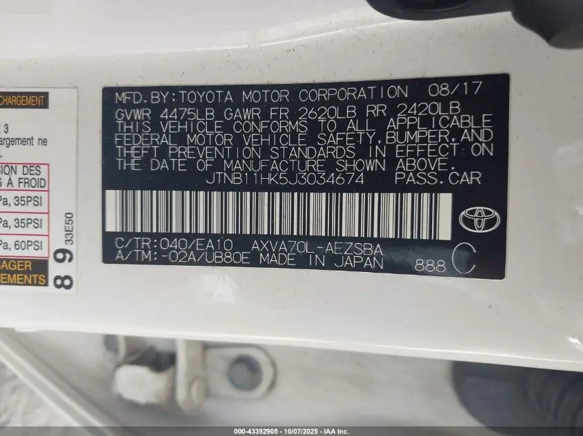 2018 TOYOTA CAMRY SE