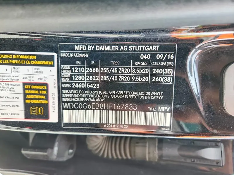 2017 MERCEDES-BENZ GLC 43 4MATIC AMG  