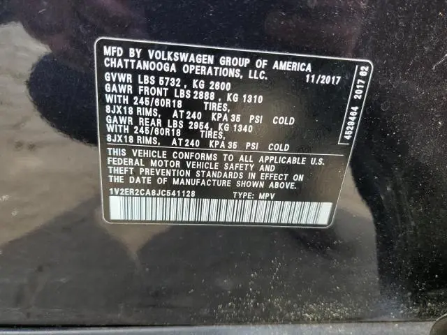 2018 VOLKSWAGEN ATLAS SEL  