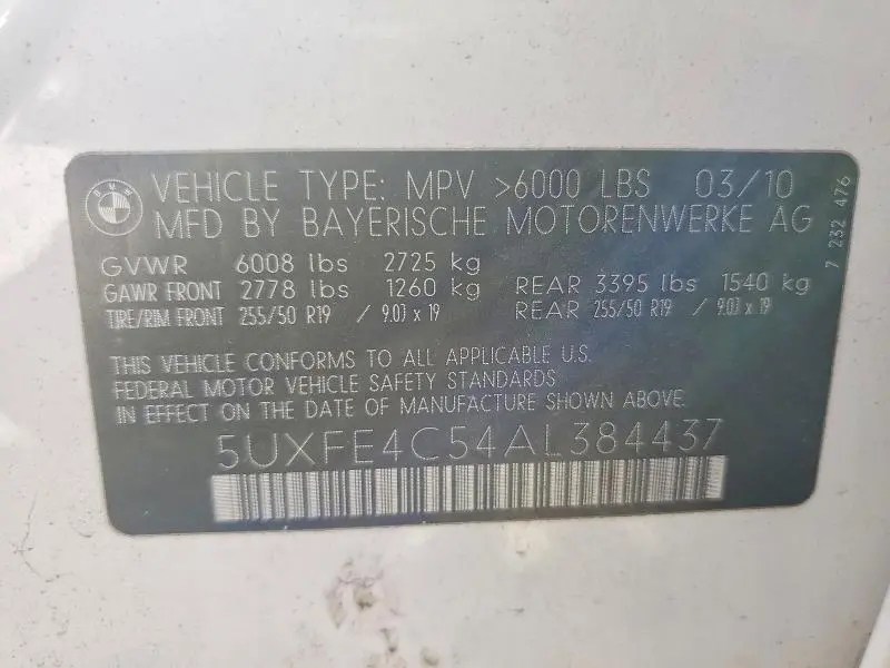 2010 BMW X5 XDRIVE30I  