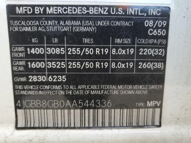 2010 MERCEDES-BENZ ML 350 4MATIC  