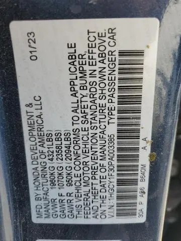 2023 HONDA ACCORD EX  