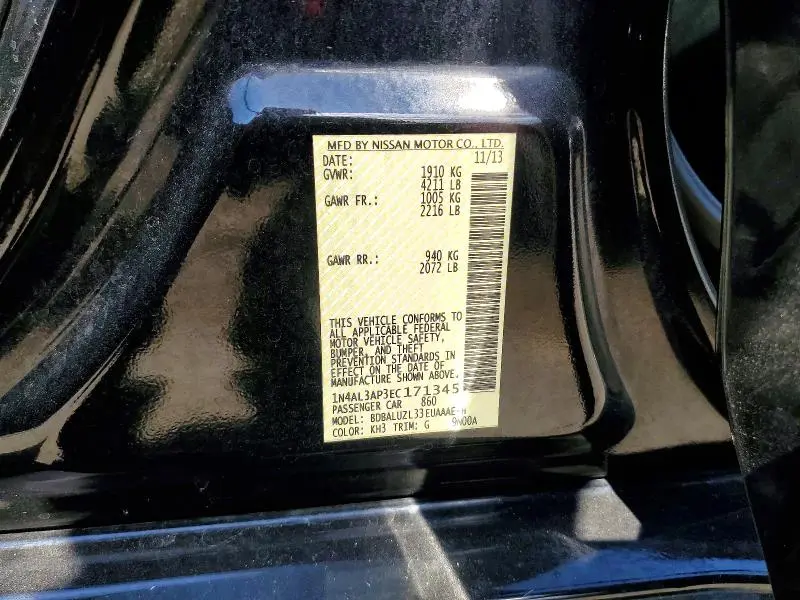 2014 NISSAN ALTIMA 2.5 SV  