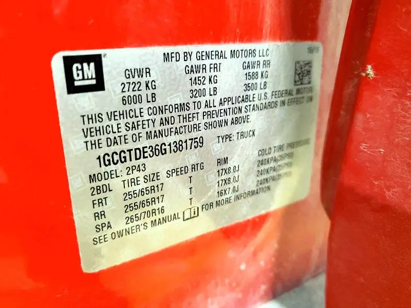 2016 CHEVROLET COLORADO Z71  