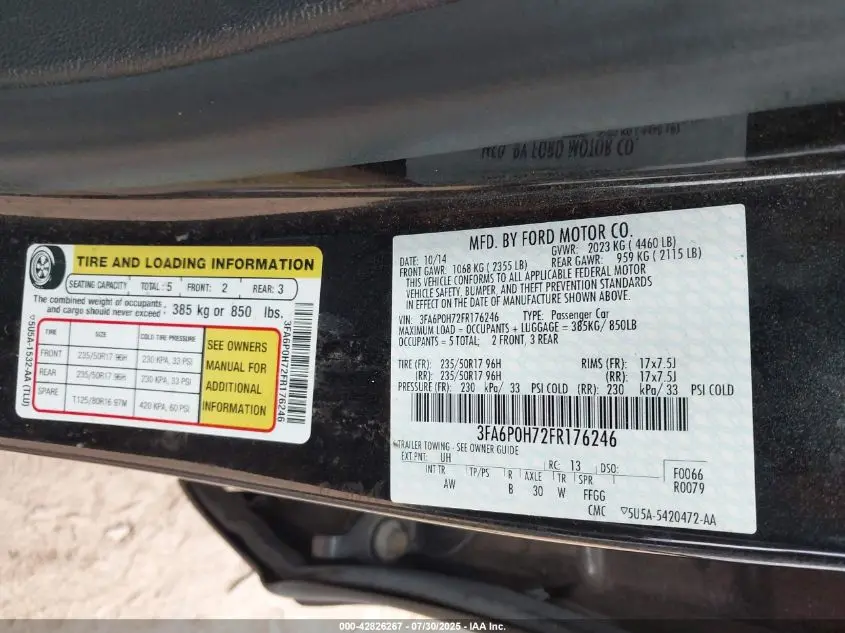 2015 FORD FUSION SE