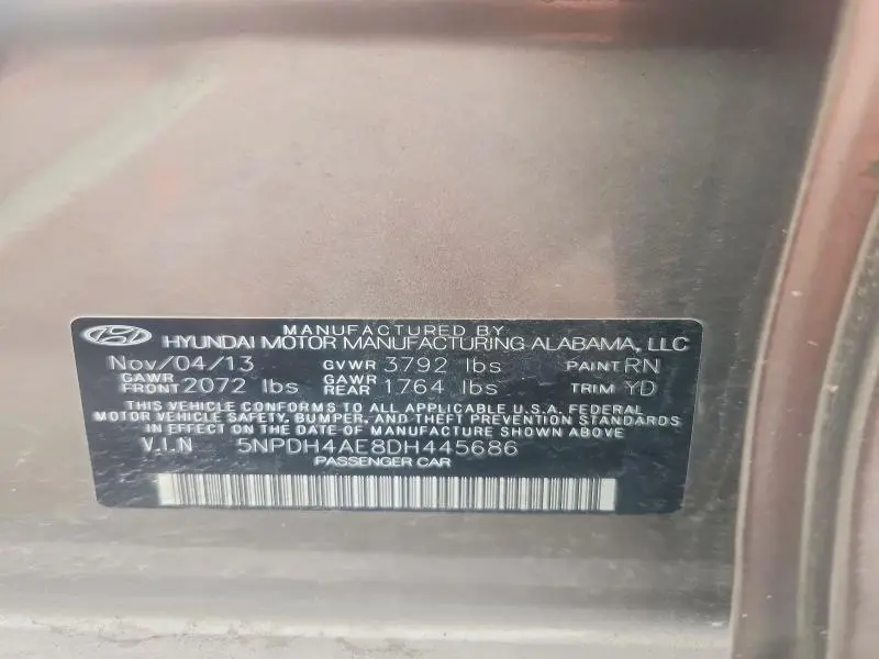 2013 HYUNDAI ELANTRA   