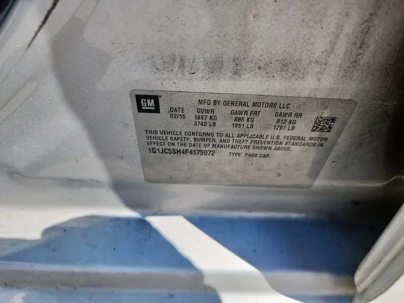 2015 CHEVROLET SONIC LT  