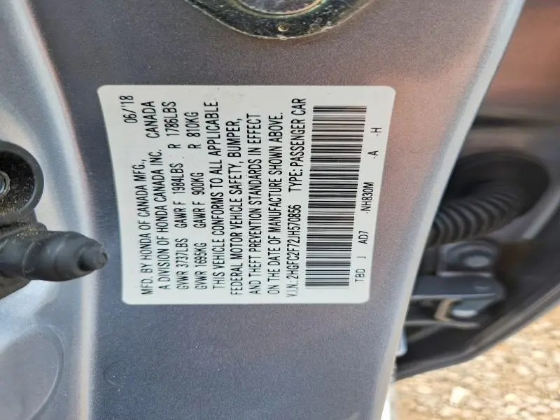 2018 HONDA CIVIC EX  