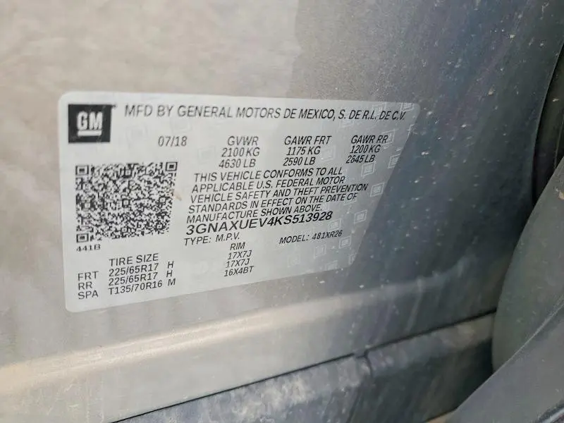 2019 CHEVROLET EQUINOX LT  