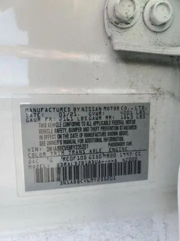 2021 NISSAN SENTRA SV  