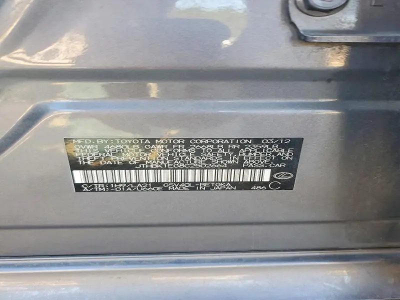 2012 LEXUS ES 350 BASE  