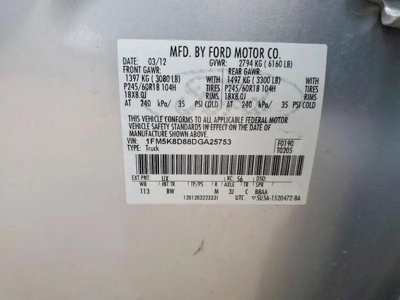 2013 FORD EXPLORER XLT  