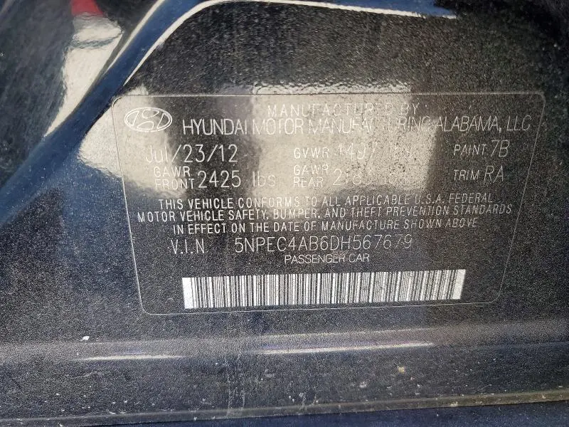 2013 HYUNDAI SONATA SE  