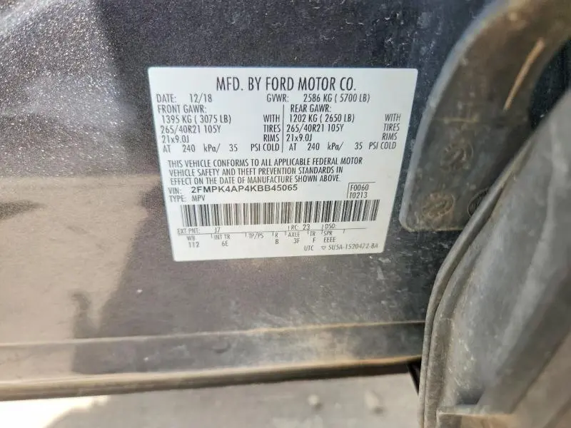 2019 FORD EDGE ST  