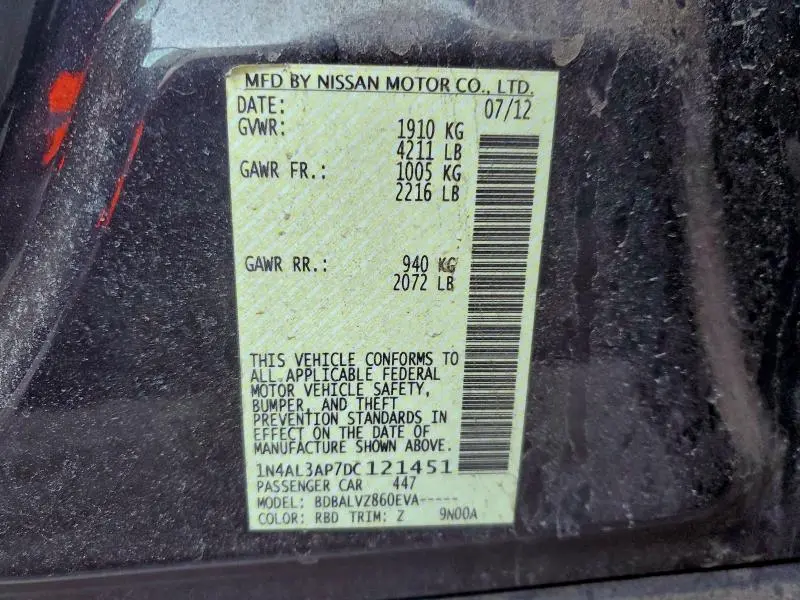 2013 NISSAN ALTIMA 2.5  