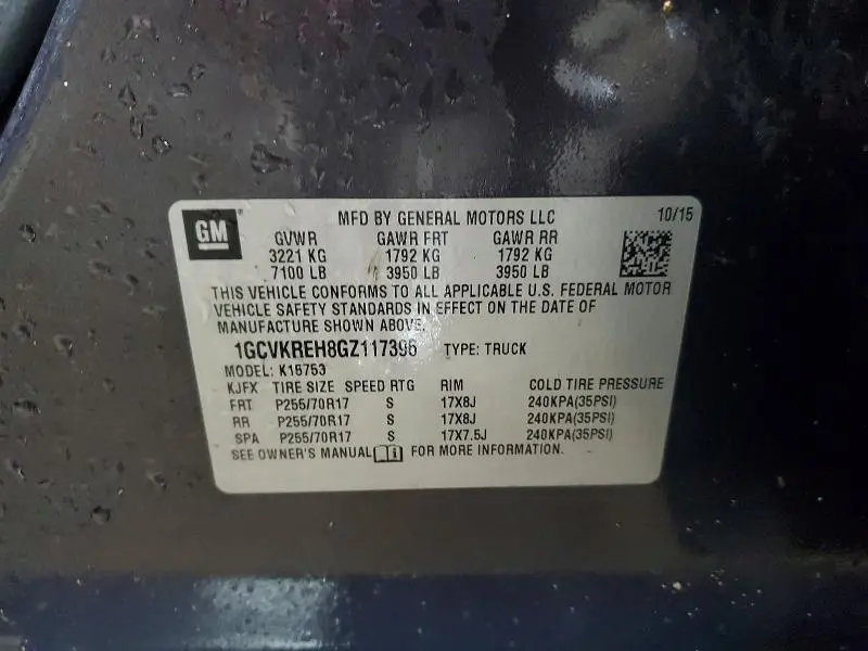 2016 CHEVROLET SILVERADO K1500 LT  