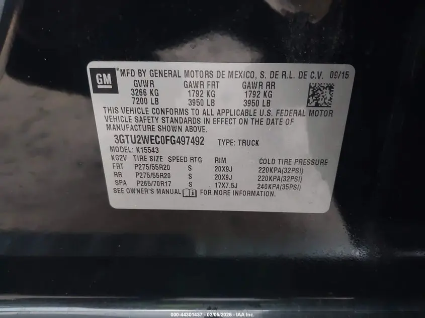 2015 GMC SIERRA 1500 DENALI