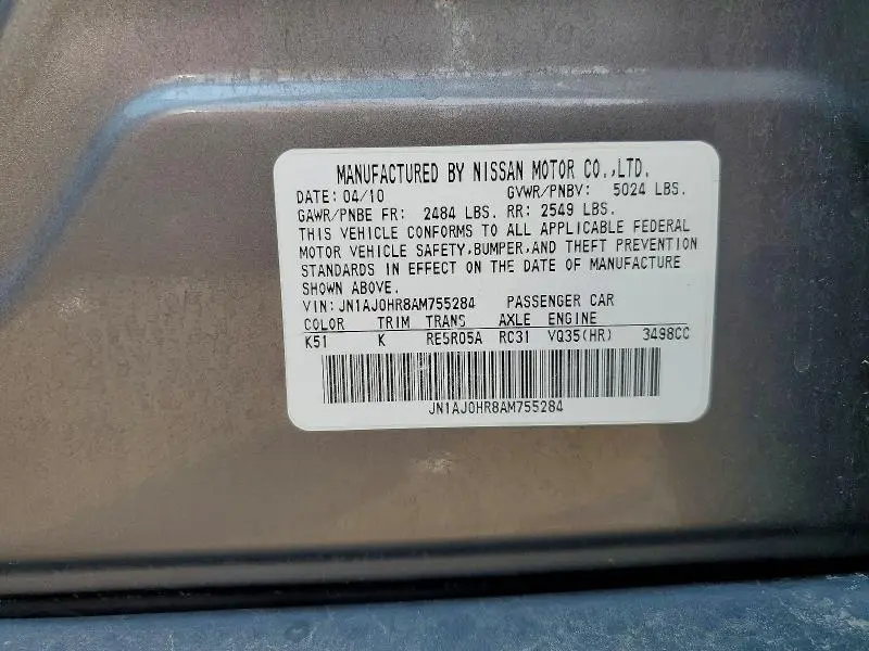 2010 INFINITI EX35 BASE  