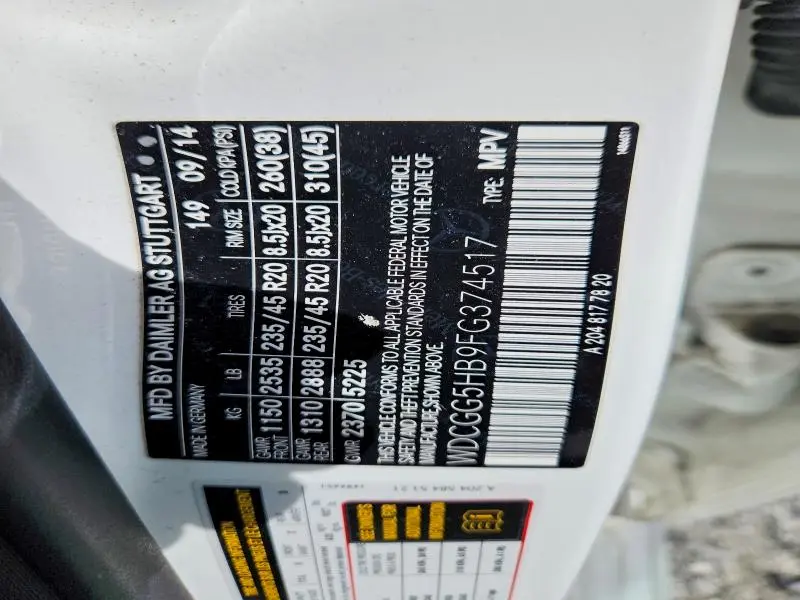 2015 MERCEDES-BENZ GLK   