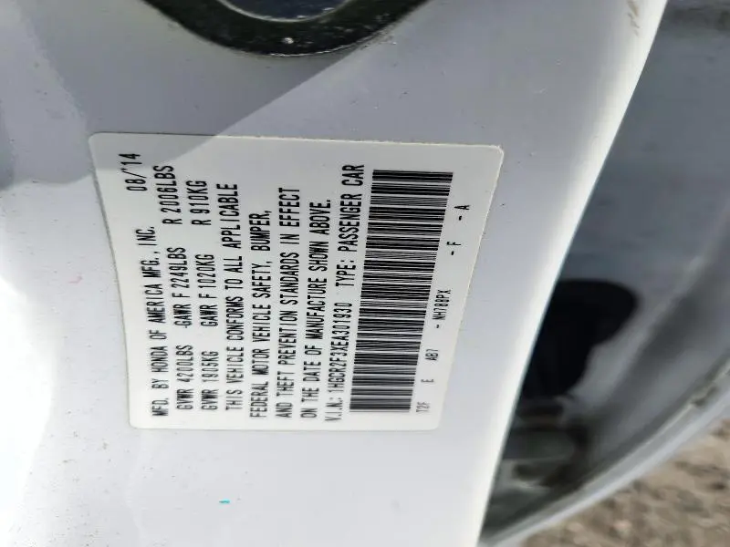 2014 HONDA ACCORD LX  