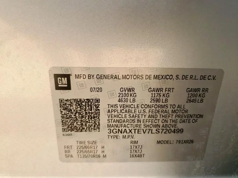 2020 CHEVROLET EQUINOX LT  
