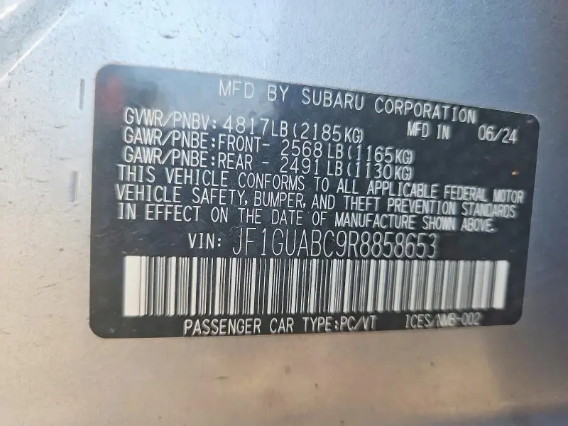 2024 SUBARU IMPREZA   