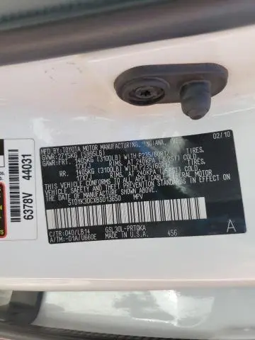2011 TOYOTA SIENNA XLE  
