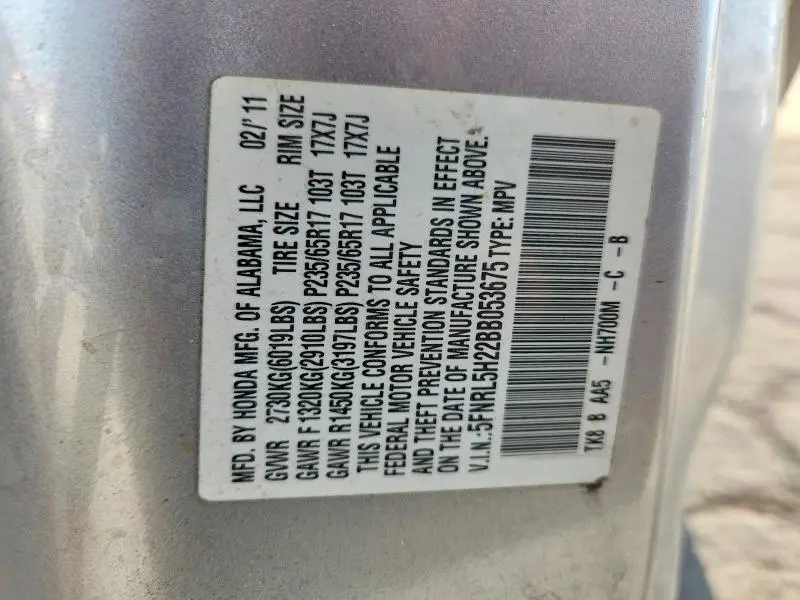 2011 HONDA ODYSSEY LX  