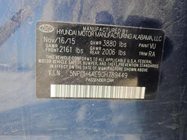 2016 HYUNDAI ELANTRA SE  