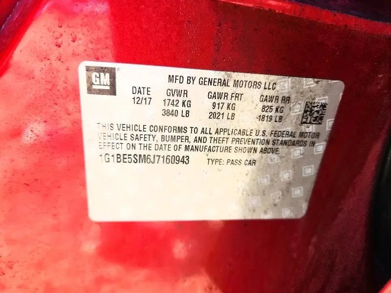 2018 CHEVROLET CRUZE LT  