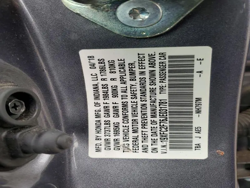 2018 HONDA CIVIC EX  