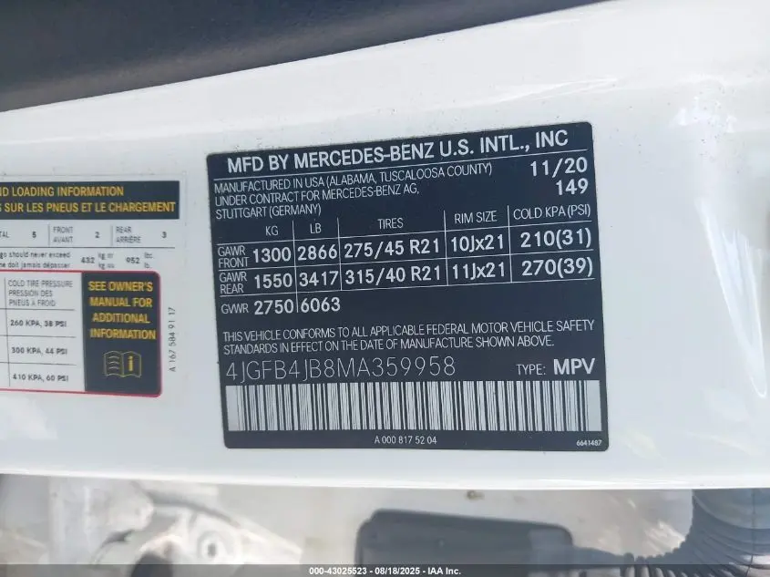 2021 MERCEDES-BENZ GLE 350  