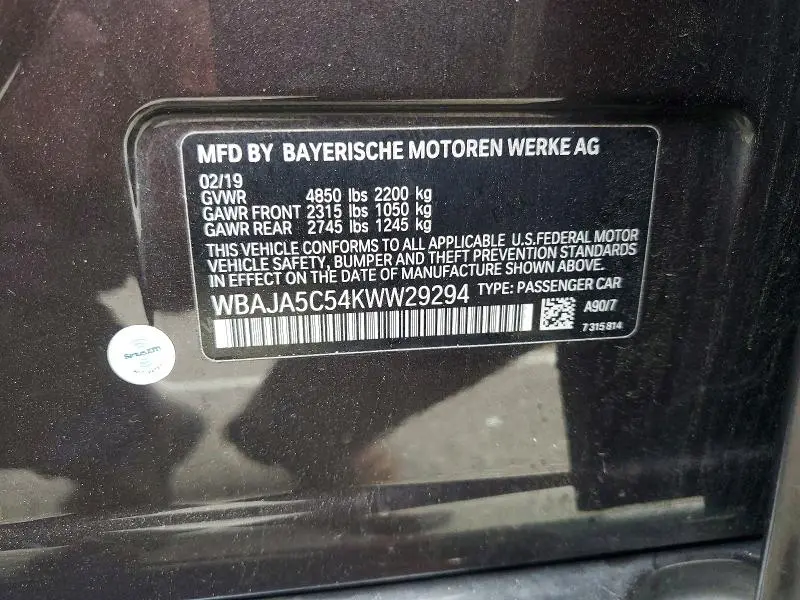 2019 BMW 530 I  