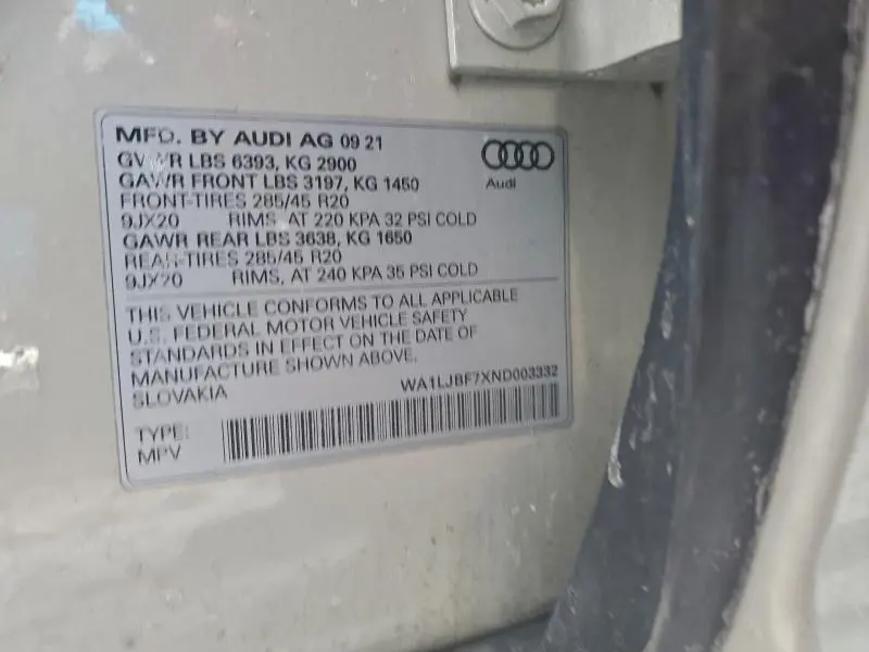 2022 AUDI Q7 PREMIUM PLUS  