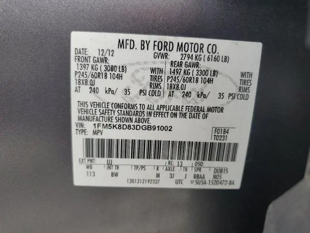 2013 FORD EXPLORER XLT  