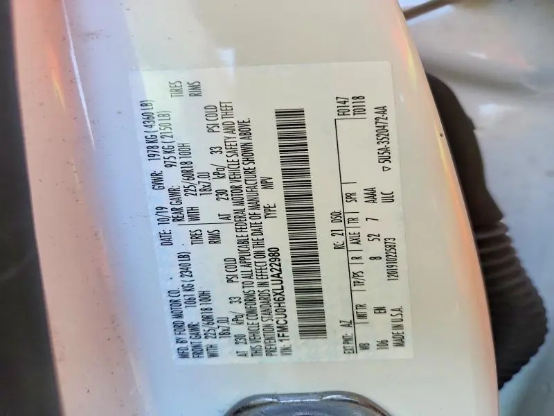 2020 FORD ESCAPE SEL  