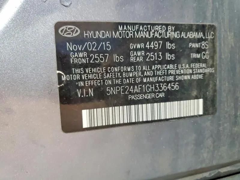 2016 HYUNDAI SONATA SE  