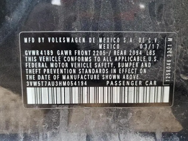 2017 VOLKSWAGEN GTI S  