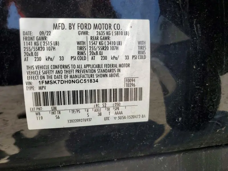 2022 FORD EXPLORER XLT  