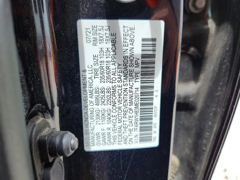 2021 HONDA CR-V EXL  