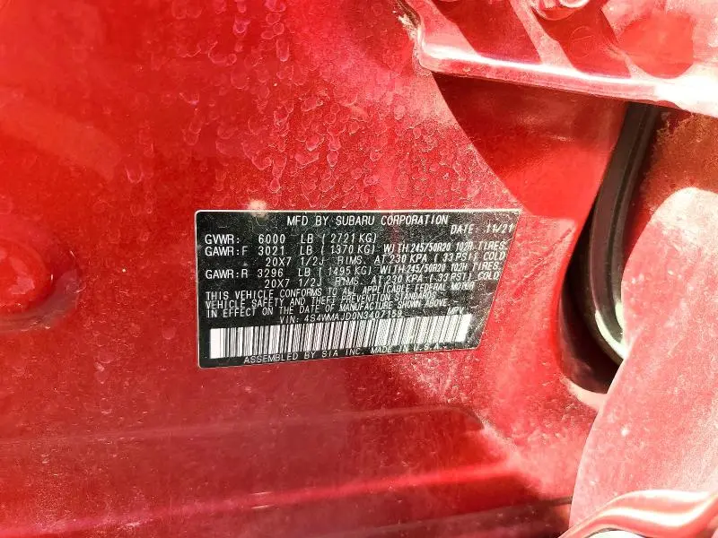 2022 SUBARU ASCENT ONYX EDITION  