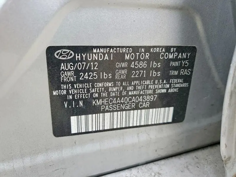 2012 HYUNDAI SONATA HYBRID  