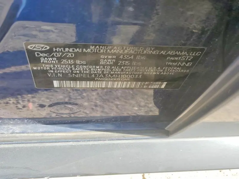 2021 HYUNDAI SONATA SEL  