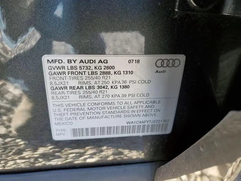 2018 AUDI SQ5 PRESTIGE  