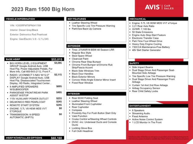 2023 RAM 1500 BIG HORN/LONE STAR