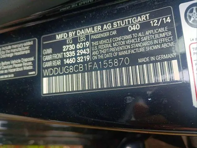 2015 MERCEDES-BENZ S 550  