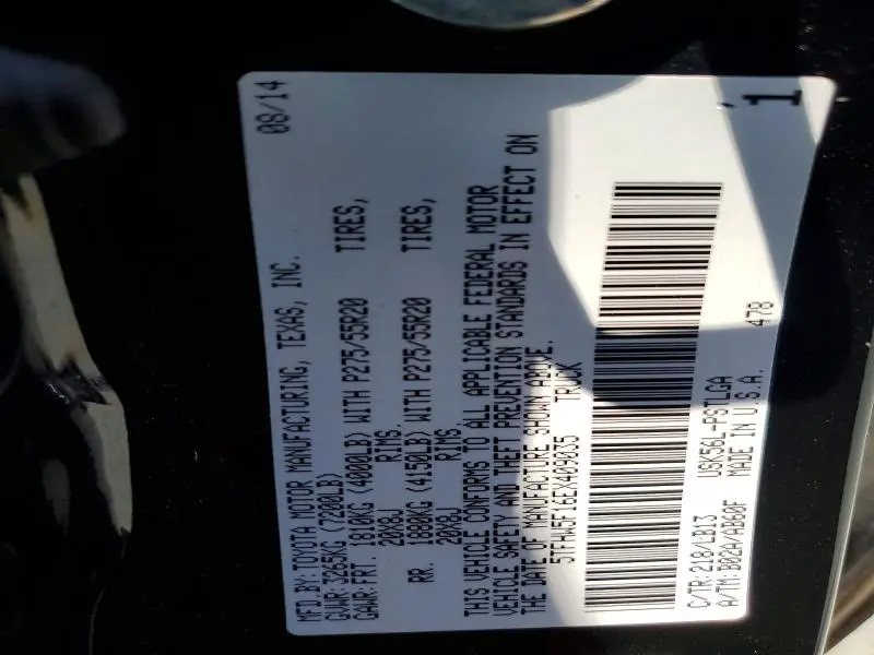 2014 TOYOTA TUNDRA CREWMAX LIMITED  